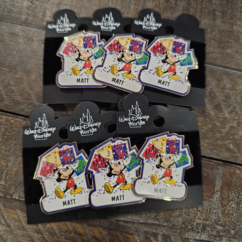Disney celebration Mickey Mouse name pin Matt